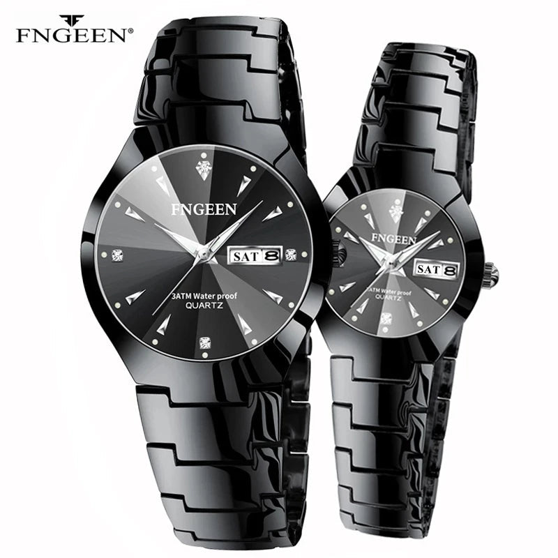Montres Couple FNGEEN 2024 – Montre Homme & Femme de Luxe Acier Inoxydable FelizShop