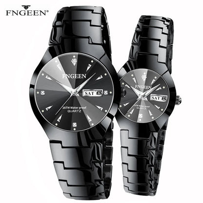 Montres Couple FNGEEN 2024 – Montre Homme & Femme de Luxe Acier Inoxydable FelizShop