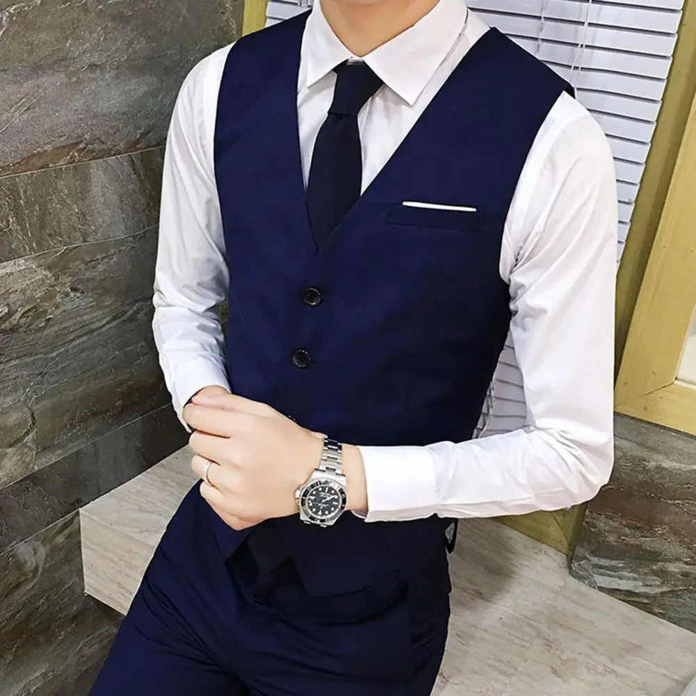 Gilet Homme Business – Slim Fit, Boutonnage Simple | Élégant, Confortable & Antifroissage🚚 Livraison rapide en 8 à 12 jours ouvrés depuis la France FelizShop