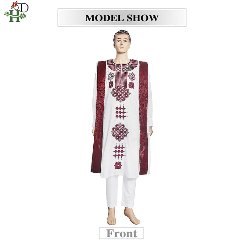 Dashiki Ensemble 3 Pièces pour Homme - Boubou, Pantalon & Veste Traditionnelle Africaine | Livraison Gratuite & Rapide - FelizShop