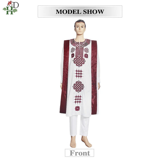 Dashiki Ensemble 3 Pièces pour Homme - Boubou, Pantalon & Veste Traditionnelle Africaine | Livraison Gratuite & Rapide - FelizShop