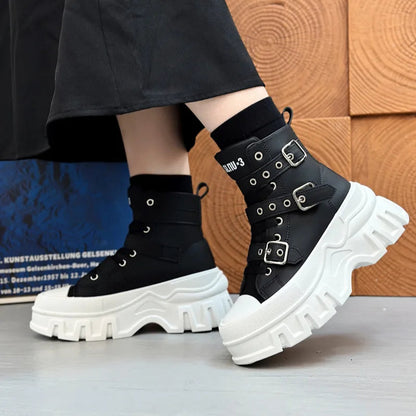 Bottines Martin Homme – Bottes à Lacets & Boucle | Style Motard Haut de Gamme pour Look Urbain & Décontracté🚚 Livraison rapide en 8 à 12 jours ouvrés depuis la France FelizShop