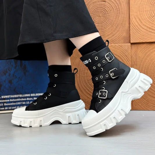 Bottines Martin Homme – Bottes à Lacets & Boucle | Style Motard Haut de Gamme pour Look Urbain & Décontracté🚚 Livraison rapide en 8 à 12 jours ouvrés depuis la France FelizShop