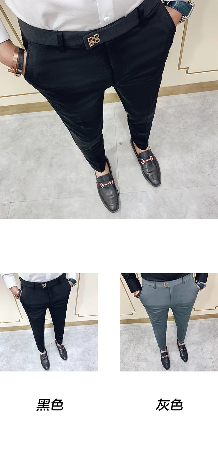 Pantalon Homme Slim Style Coréen – Mode Streetwear, Cheville Découverte🚚 Livraison rapide en 8 à 12 jours ouvrés depuis la France FelizShop