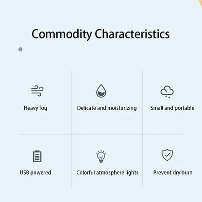 260ML USB Ultrasonic Air Humidifier LED Lamp Mini Essential Oil Diffuser Car Purifier Aroma Anion Mist Maker With Romantic Light (🚚 Livraison rapide en 8 à 12 jours ouvrés depuis la France FelizShop