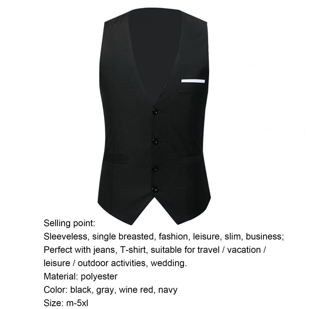 Gilet Homme Business – Slim Fit, Boutonnage Simple | Élégant, Confortable & Antifroissage🚚 Livraison rapide en 8 à 12 jours ouvrés depuis la France FelizShop