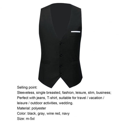 Gilet Homme Business – Slim Fit, Boutonnage Simple | Élégant, Confortable & Antifroissage🚚 Livraison rapide en 8 à 12 jours ouvrés depuis la France FelizShop