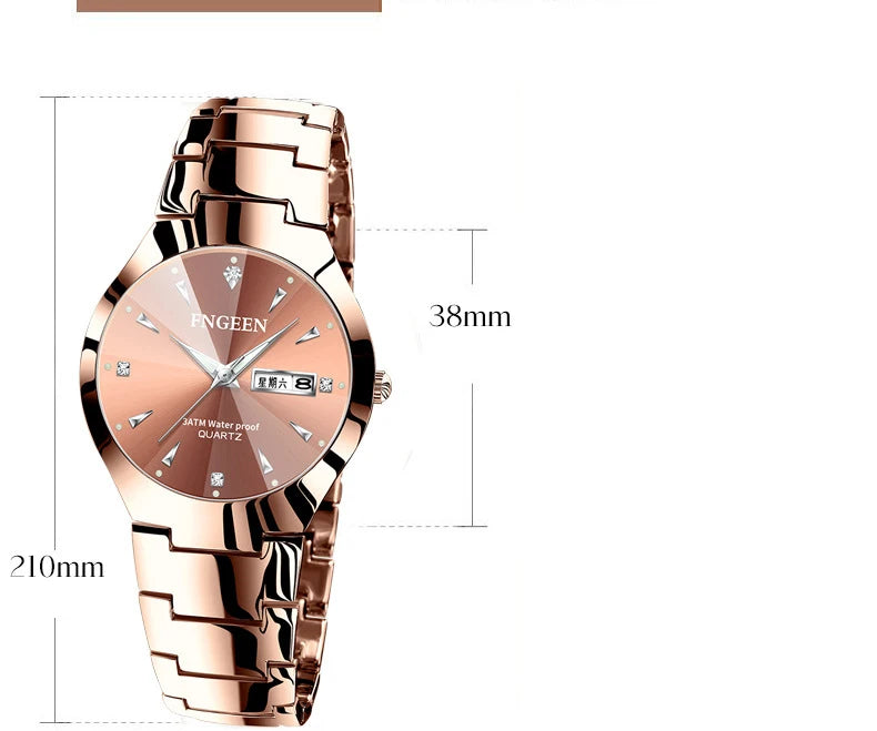 Montres Couple FNGEEN 2024 – Montre Homme & Femme de Luxe Acier Inoxydable FelizShop