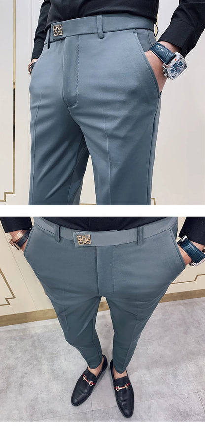 Pantalon Homme Slim Style Coréen – Mode Streetwear, Cheville Découverte🚚 Livraison rapide en 8 à 12 jours ouvrés depuis la France FelizShop