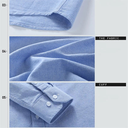 Chemise Homme Grande Taille S-7XL – 100% Coton Oxford, Manches Longues, Coupe Slim – Business & Casual FelizShop