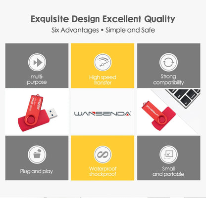 Clé USB 3.0 Métallique WANSENDA – 8Go à 256Go | Clé Pivotante Haute Vitesse & Durable 
🚚Livraison rapide gratuite et sécurisée FR FelizShop
