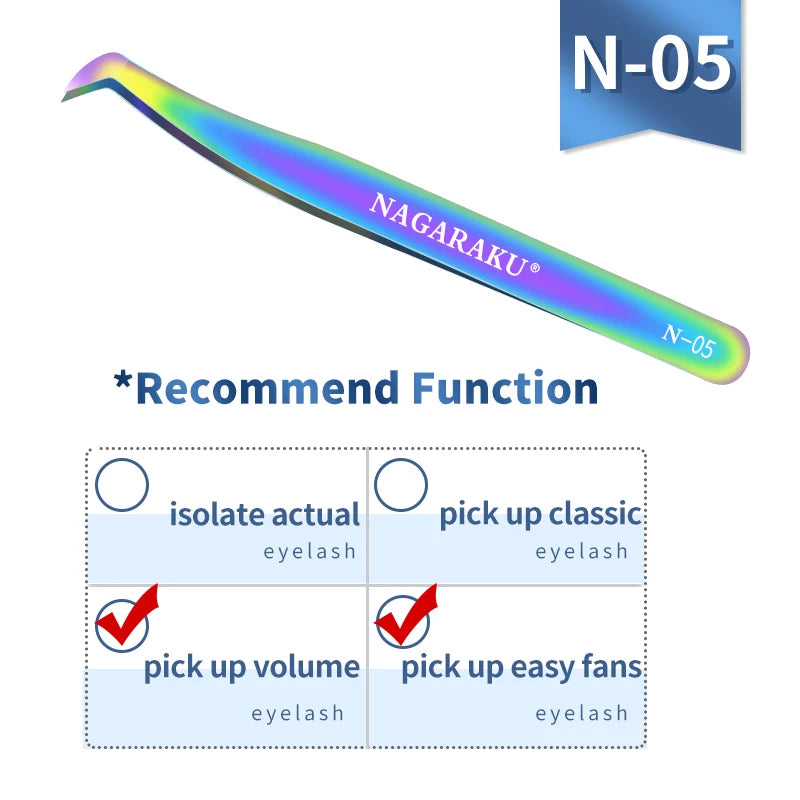 Pince Volume Russe NAGARAKU – Pince Précision N-04 / N-05 | Extension de Cils Auto-Fan & Maquillage Pro🚚 Livraison rapide FelizShop