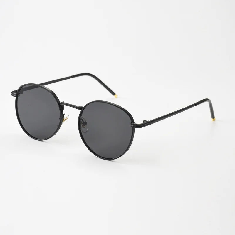 100% High Quality Retro Small round Unisex Modern Shades Funky Black Fashion Sunglasses Gold Metal Frame UV400 Lenses for Women 🚚 Livraison rapide en 8 à 12 jours ouvrés depuis la France FelizShop
