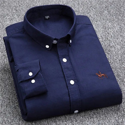 Chemise Homme Grande Taille S-7XL – 100% Coton Oxford, Manches Longues, Coupe Slim – Business & Casual FelizShop