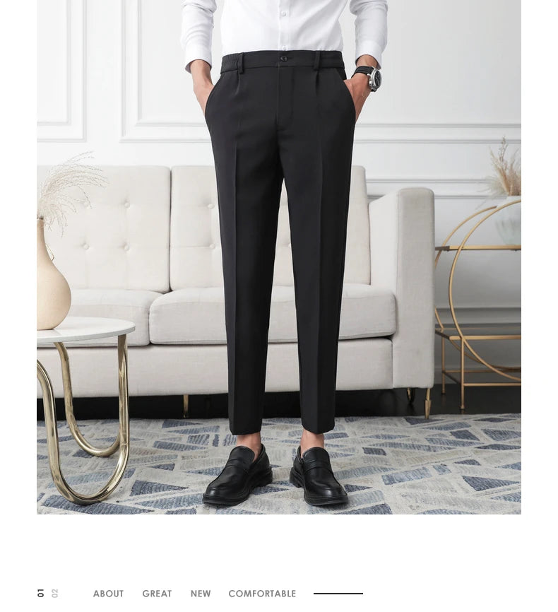 Pantalon de Costume Homme Slim – Tissu Infroissable, Coupe Droite Élégante🚚 Livraison rapide en 8 à 12 jours ouvrés depuis la France FelizShop