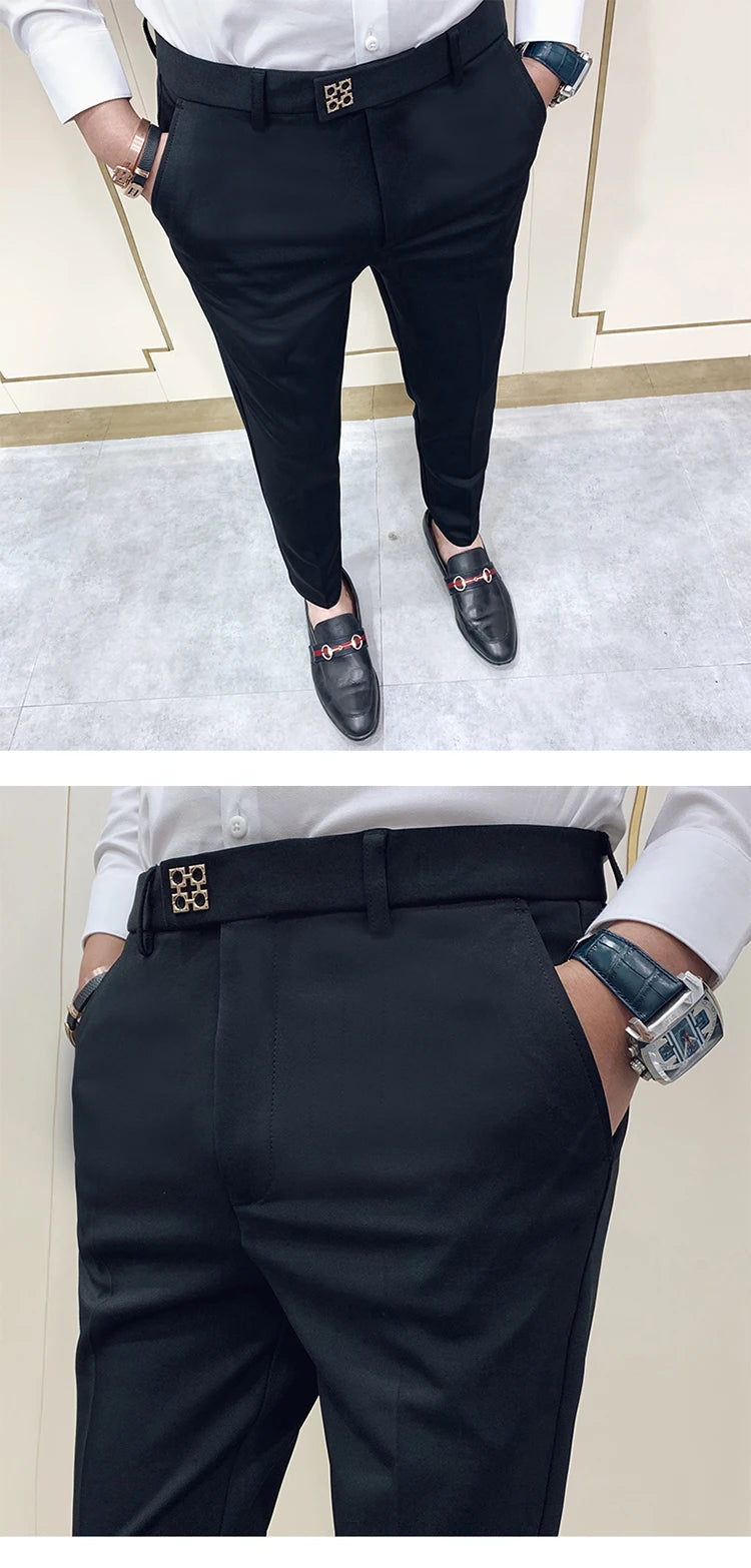 Pantalon Homme Slim Style Coréen – Mode Streetwear, Cheville Découverte🚚 Livraison rapide en 8 à 12 jours ouvrés depuis la France FelizShop