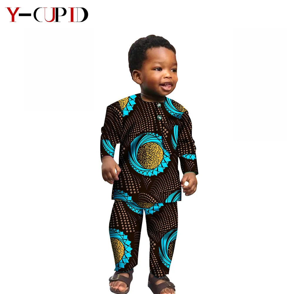 Ensemble Africain Garçon 2 Pièces – Chemise & Pantalon FelizShop