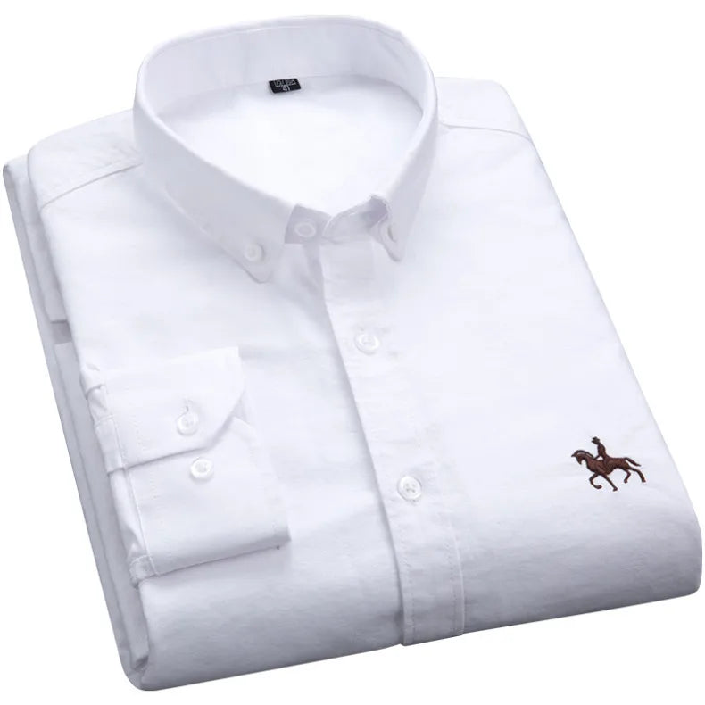 Chemise Homme Grande Taille S-7XL – 100% Coton Oxford, Manches Longues, Coupe Slim – Business & Casual FelizShop