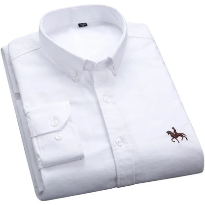Chemise Homme Grande Taille S-7XL – 100% Coton Oxford, Manches Longues, Coupe Slim – Business & Casual FelizShop