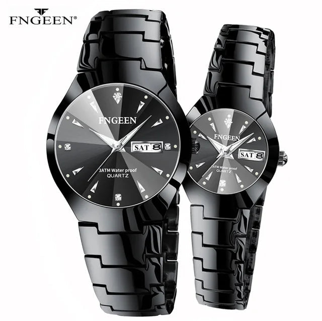 Montres Couple FNGEEN 2024 – Montre Homme & Femme de Luxe Acier Inoxydable FelizShop