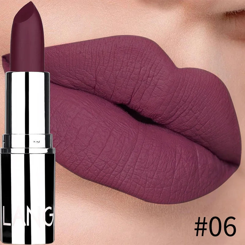 Rouge à Lèvres Mat Velours – Waterproof & Longue Tenue | 8 Couleurs Sexy, Non-Transfert & Hydratant🚚 Livraison rapide FelizShop
