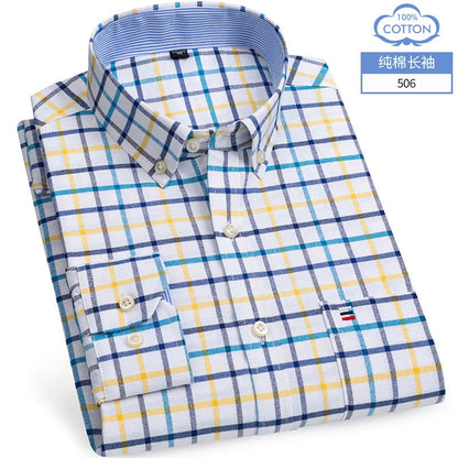 Chemise Homme Grande Taille S-7XL – 100% Coton Oxford, Manches Longues, Coupe Slim – Business & Casual FelizShop