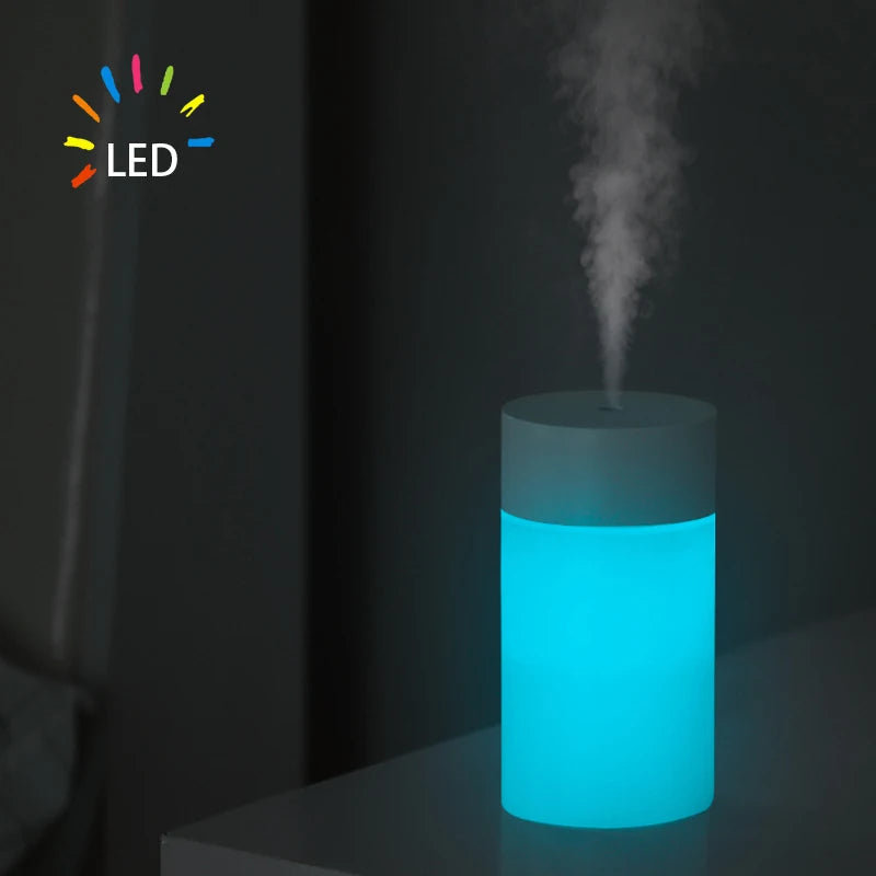 260ML USB Ultrasonic Air Humidifier LED Lamp Mini Essential Oil Diffuser Car Purifier Aroma Anion Mist Maker With Romantic Light (🚚 Livraison rapide en 8 à 12 jours ouvrés depuis la France FelizShop