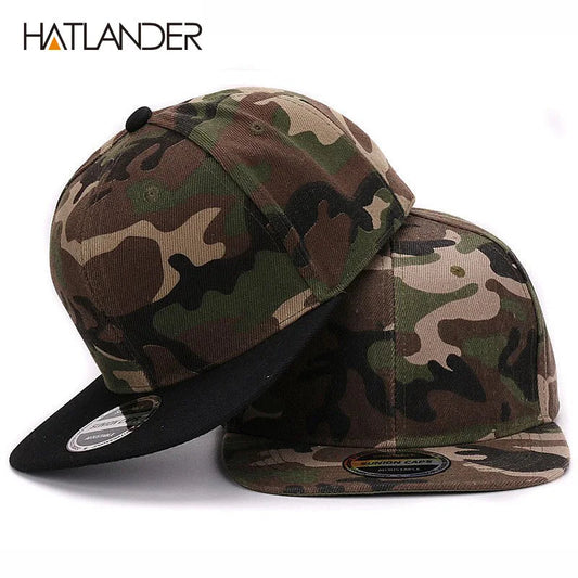 Casquette HATLANDER camouflage snapback en polyester – Casquette plate de baseball camouflage sans broderie – Casquette homme et femme🚚 Livraison rapide FelizShop
