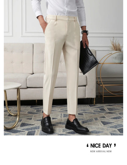 Pantalon de Costume Homme Slim – Tissu Infroissable, Coupe Droite Élégante🚚 Livraison rapide en 8 à 12 jours ouvrés depuis la France FelizShop