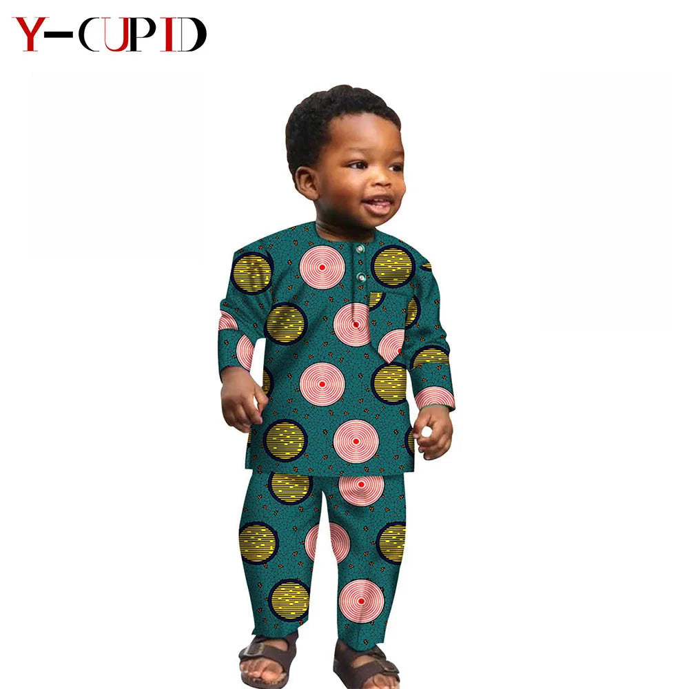 Ensemble Africain Garçon 2 Pièces – Chemise & Pantalon FelizShop