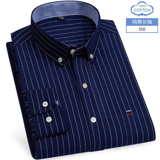 Chemise Homme Grande Taille S-7XL – 100% Coton Oxford, Manches Longues, Coupe Slim – Business & Casual FelizShop