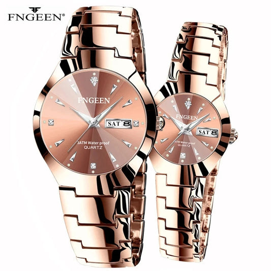 Montres Couple FNGEEN 2024 – Montre Homme & Femme de Luxe Acier Inoxydable FelizShop