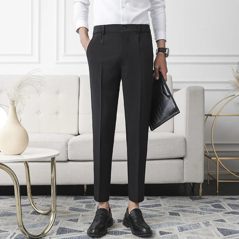 Pantalon de Costume Homme Slim – Tissu Infroissable, Coupe Droite Élégante🚚 Livraison rapide en 8 à 12 jours ouvrés depuis la France FelizShop