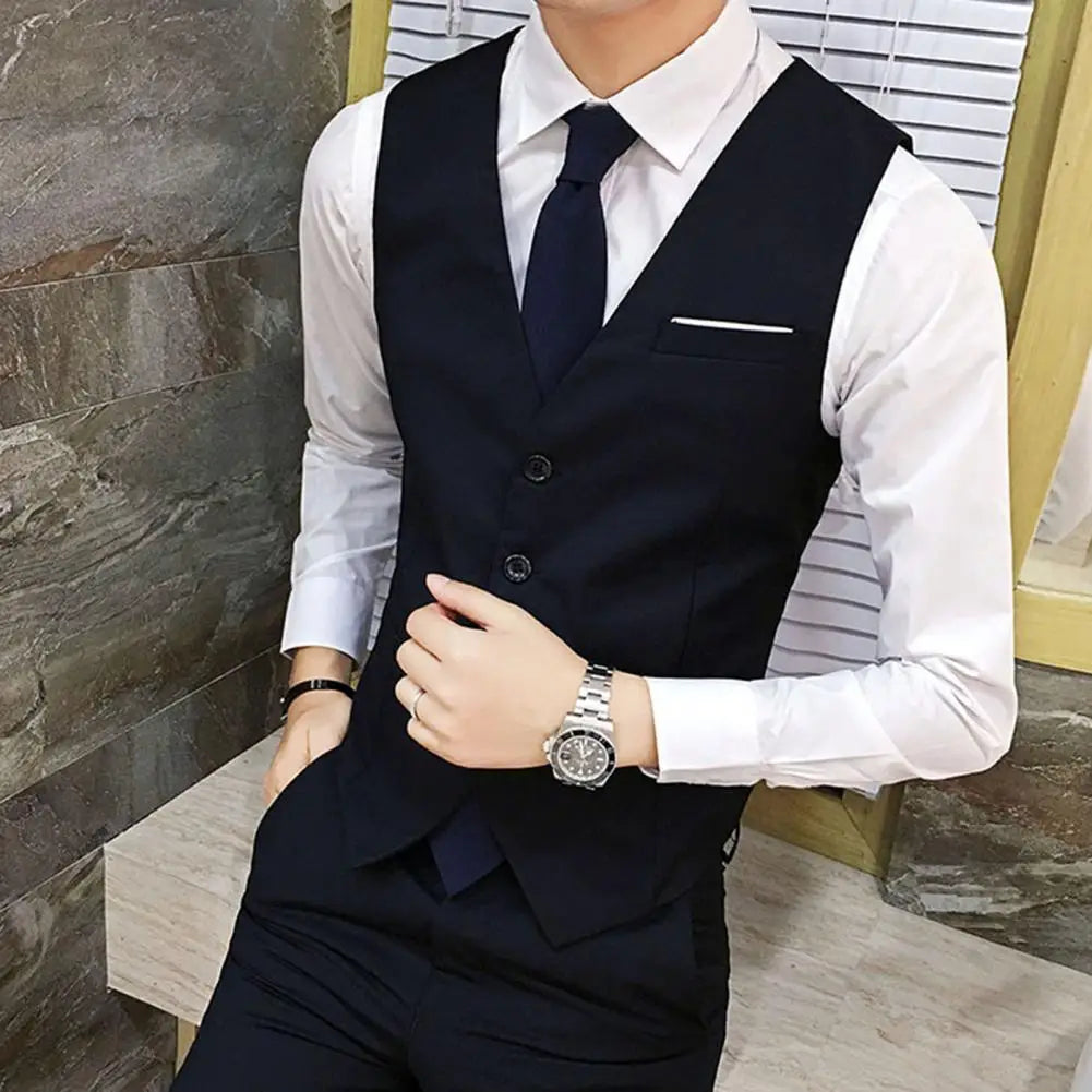 Gilet Homme Business – Slim Fit, Boutonnage Simple | Élégant, Confortable & Antifroissage🚚 Livraison rapide en 8 à 12 jours ouvrés depuis la France FelizShop