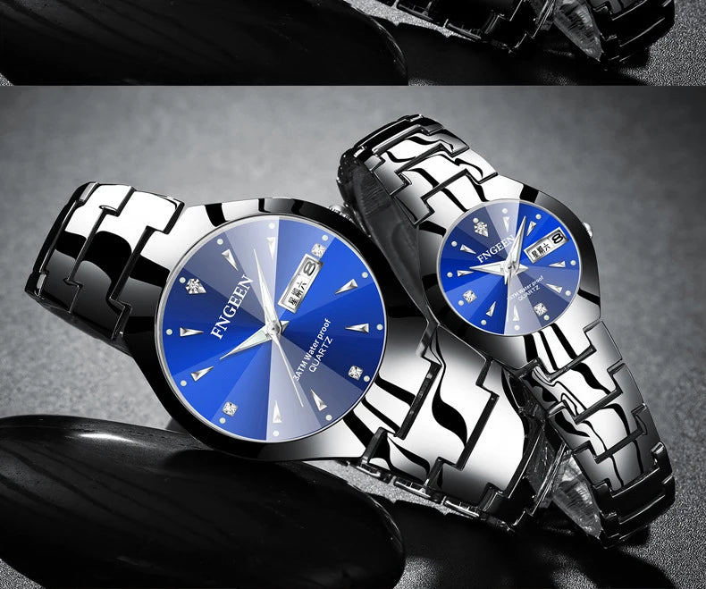 Montres Couple FNGEEN 2024 – Montre Homme & Femme de Luxe Acier Inoxydable FelizShop