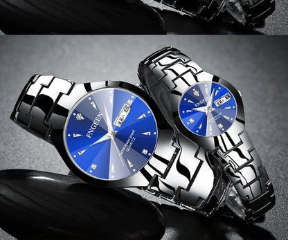 Montres Couple FNGEEN 2024 – Montre Homme & Femme de Luxe Acier Inoxydable FelizShop