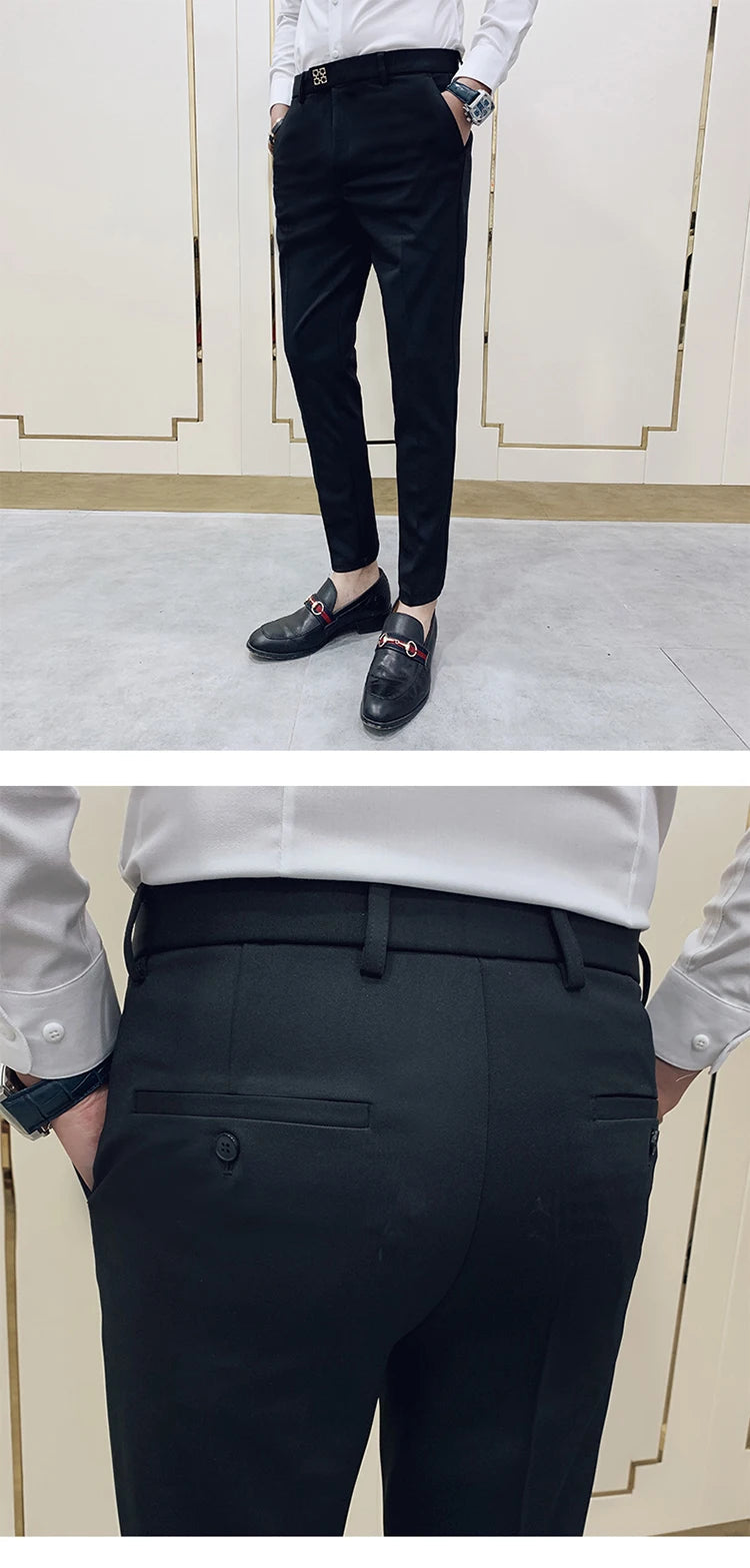 Pantalon Homme Slim Style Coréen – Mode Streetwear, Cheville Découverte🚚 Livraison rapide en 8 à 12 jours ouvrés depuis la France FelizShop