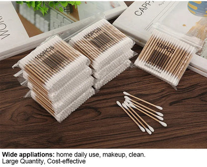 Lot de 500 Cotons-Tiges Jetables – Maquillage, Cils, Nettoyage Oreilles & Nez FelizShop