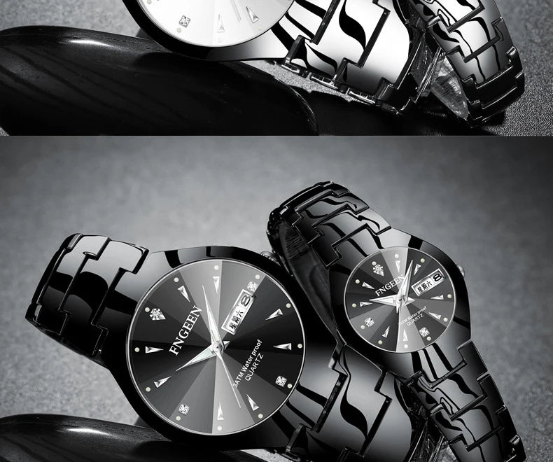 Montres Couple FNGEEN 2024 – Montre Homme & Femme de Luxe Acier Inoxydable FelizShop