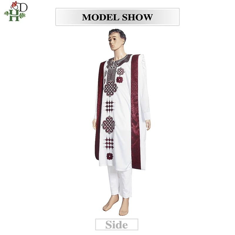 Dashiki Ensemble 3 Pièces pour Homme - Boubou, Pantalon & Veste Traditionnelle Africaine | Livraison Gratuite & Rapide - FelizShop