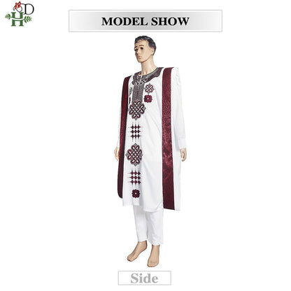 Dashiki Ensemble 3 Pièces pour Homme - Boubou, Pantalon & Veste Traditionnelle Africaine | Livraison Gratuite & Rapide - FelizShop