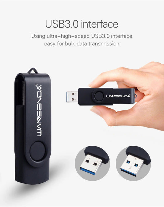 Clé USB 3.0 Métallique WANSENDA – 8Go à 256Go | Clé Pivotante Haute Vitesse & Durable 
🚚Livraison rapide gratuite et sécurisée FR FelizShop