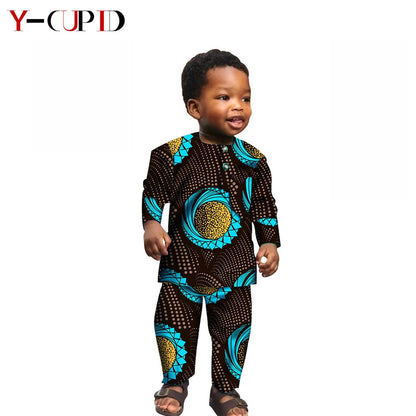 Ensemble Africain Garçon 2 Pièces – Chemise & Pantalon FelizShop