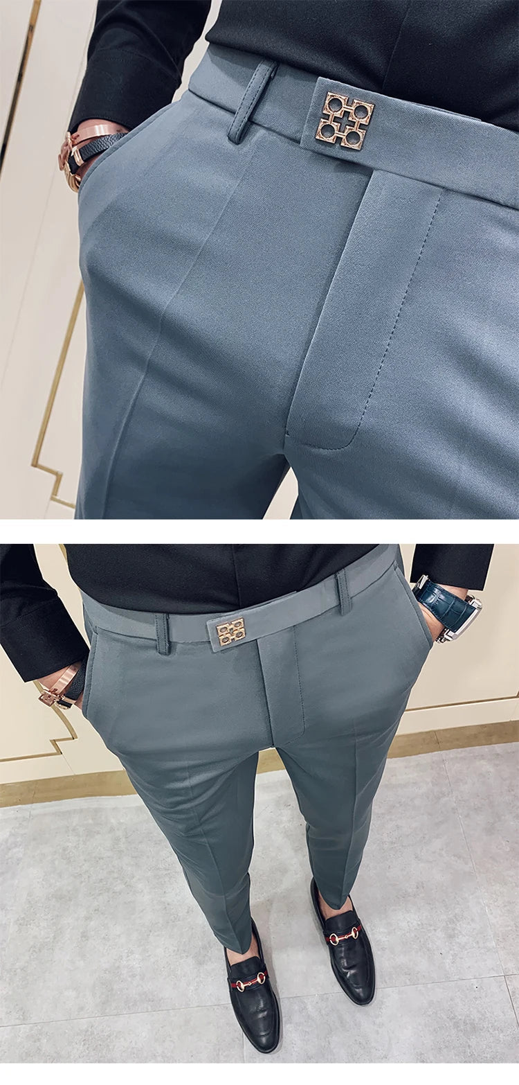 Pantalon Homme Slim Style Coréen – Mode Streetwear, Cheville Découverte🚚 Livraison rapide en 8 à 12 jours ouvrés depuis la France FelizShop