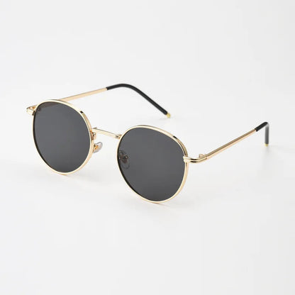 100% High Quality Retro Small round Unisex Modern Shades Funky Black Fashion Sunglasses Gold Metal Frame UV400 Lenses for Women 🚚 Livraison rapide en 8 à 12 jours ouvrés depuis la France FelizShop