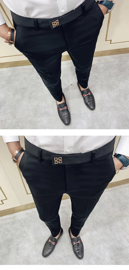 Pantalon Homme Slim Style Coréen – Mode Streetwear, Cheville Découverte🚚 Livraison rapide en 8 à 12 jours ouvrés depuis la France FelizShop