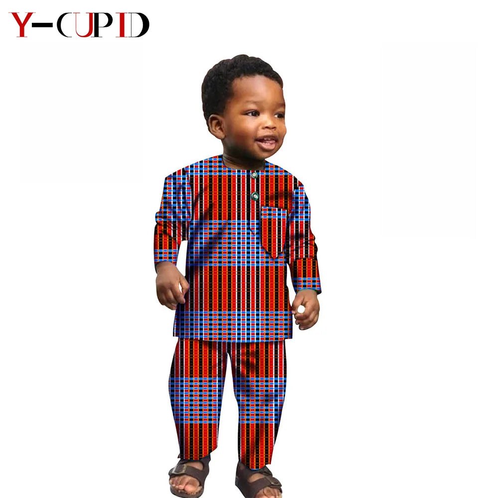 Ensemble Africain Garçon 2 Pièces – Chemise & Pantalon FelizShop