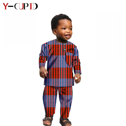 Ensemble Africain Garçon 2 Pièces – Chemise & Pantalon FelizShop