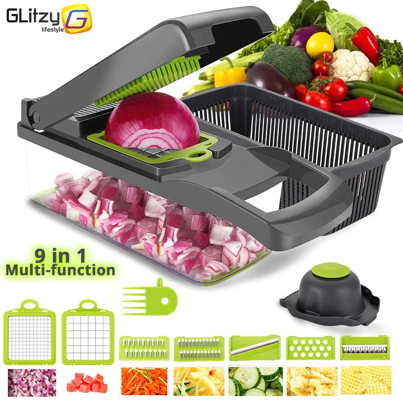 Coupe-Légumes Multifonction – Mandoline Manuelle 7-en-1 | Râpe, Éminceur & Trancheuse pour Fruits et Légumes🚚 Livraison rapide en 8 à 12 jours ouvrés depuis la France FelizShop