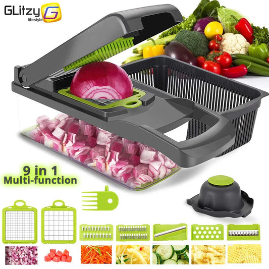 Coupe-Légumes Multifonction – Mandoline Manuelle 7-en-1 | Râpe, Éminceur & Trancheuse pour Fruits et Légumes🚚 Livraison rapide en 8 à 12 jours ouvrés depuis la France FelizShop